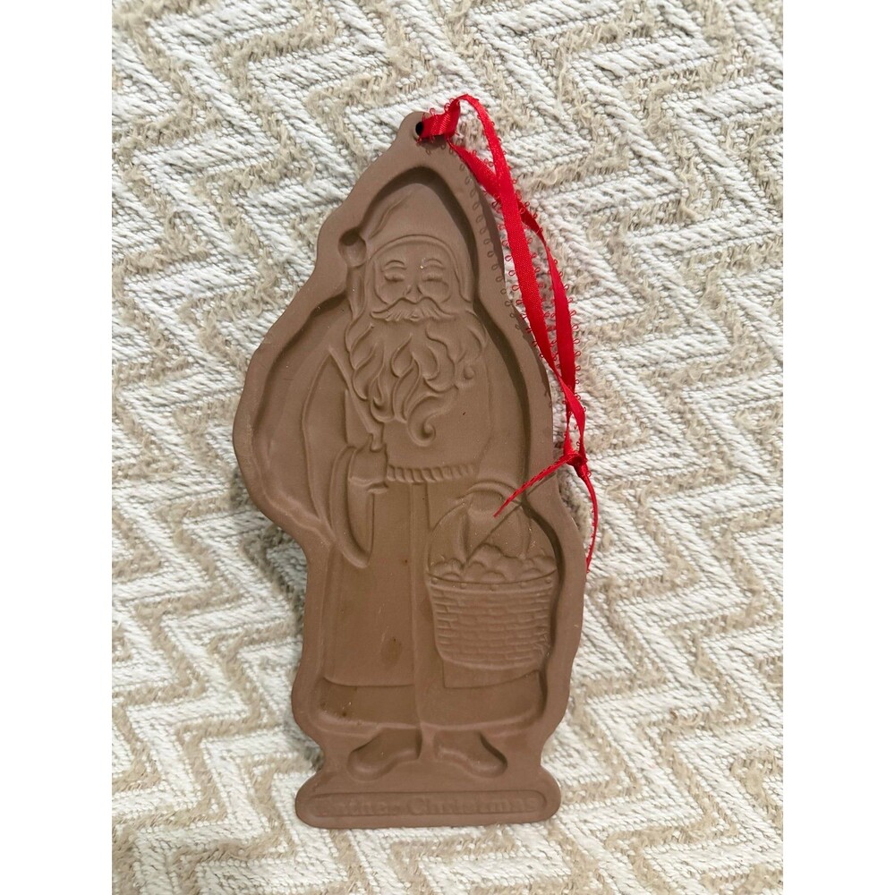 Longaberger Pottery Vintage 1990’s Father Christmas Santa Cookie Mold